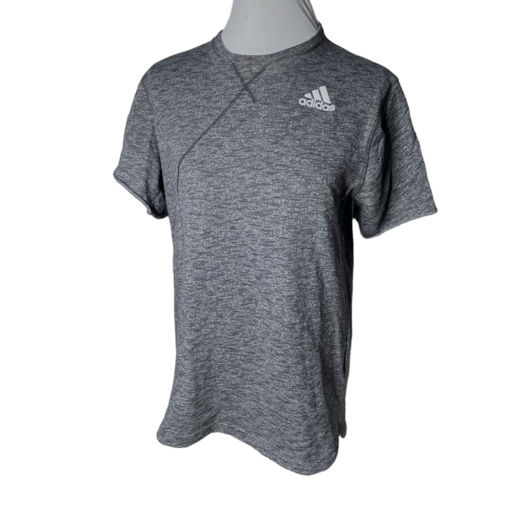 Adidas Short Sleeve Lightweight Sweatshirt Dark Gray Size Medium